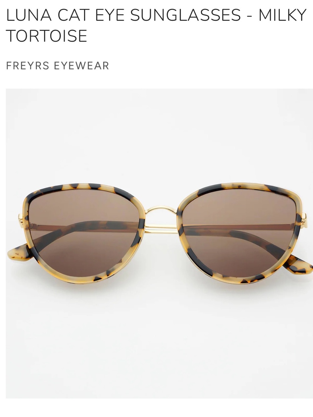 Freyers Eyewear “Luna” tortoise sunglasses